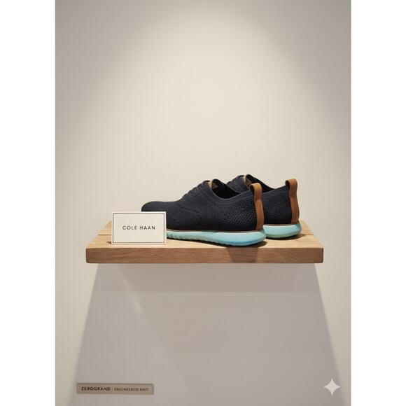 Cole Haan Zerogrand Stitchlite Blue Oxfords Sz. 10 - Picture 2 of 6